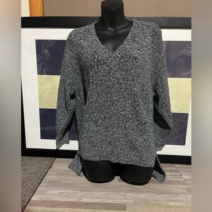 Express Black and White Cable Knit Sweater